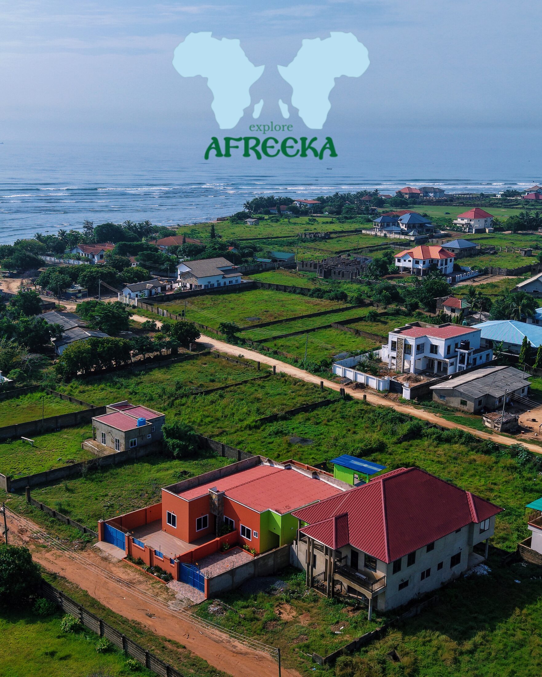Aerial view of the Prampram coastline